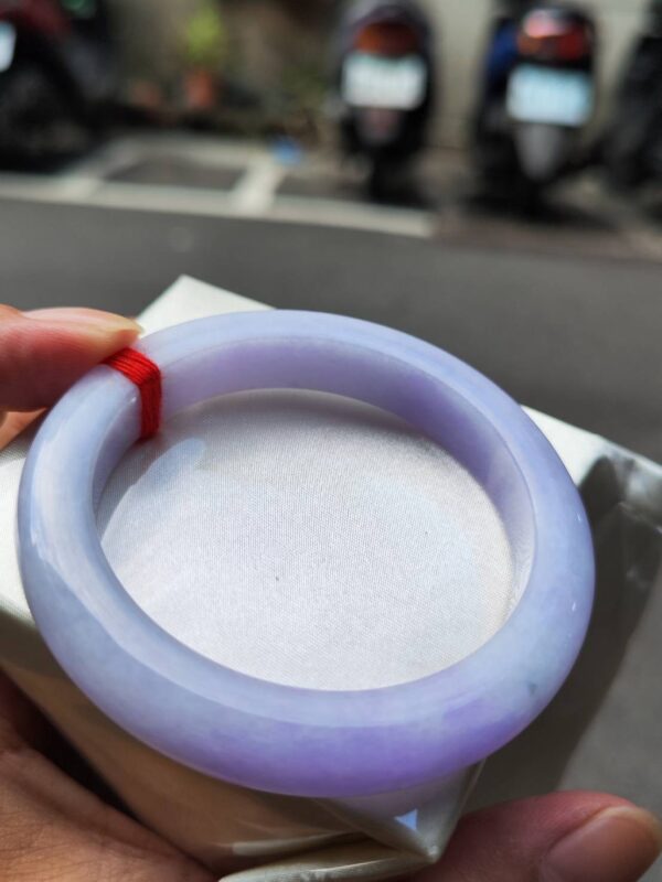 天然緬甸玉A貨 濃紫羅蘭厚庄正圈手鐲
