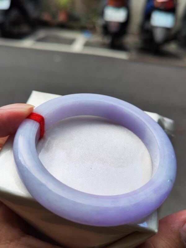 天然緬甸玉A貨 濃紫羅蘭厚庄正圈手鐲