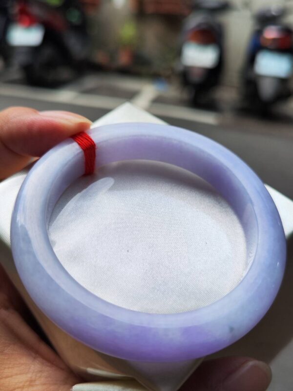 天然緬甸玉A貨 濃紫羅蘭厚庄正圈手鐲