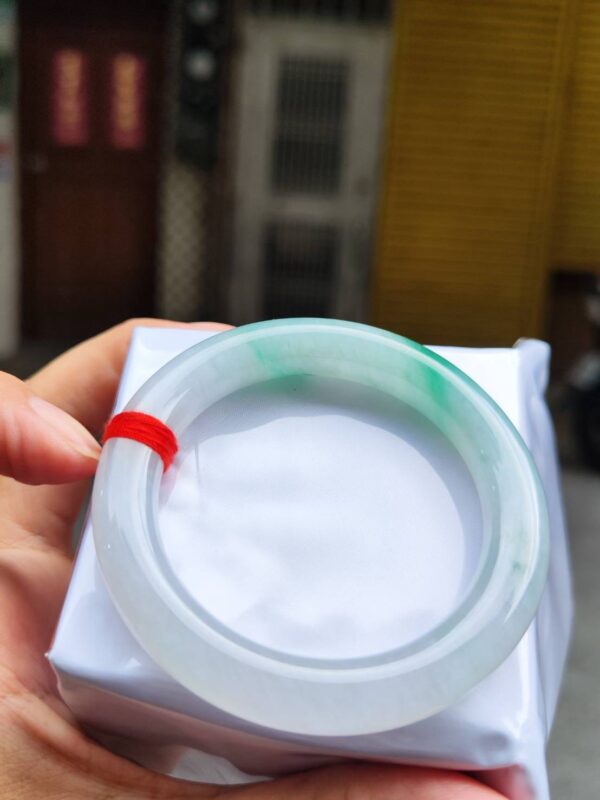 img_9977 天然緬甸玉A貨 冰種飄陽綠正圈圓骨手鐲