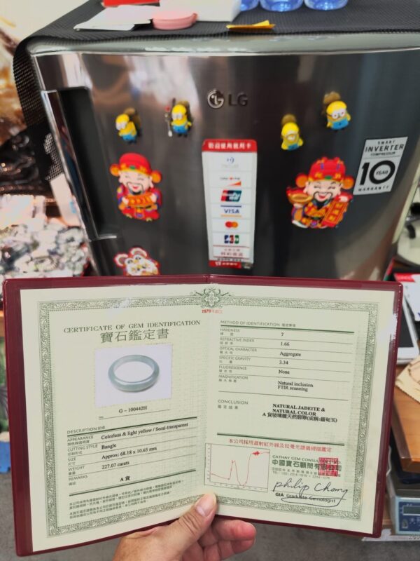 ✨天然緬甸玉A貨 ✨
🔥 放光玻璃種灑金 正圈手鐲 🔥