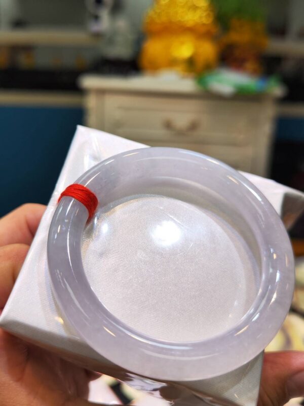 天然緬甸玉A貨《冰種白月光正圈圓骨手鐲》