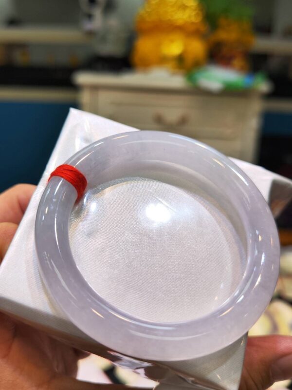 天然緬甸玉A貨《冰種白月光正圈圓骨手鐲》