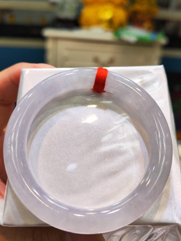 天然緬甸玉A貨《冰種白月光正圈圓骨手鐲》