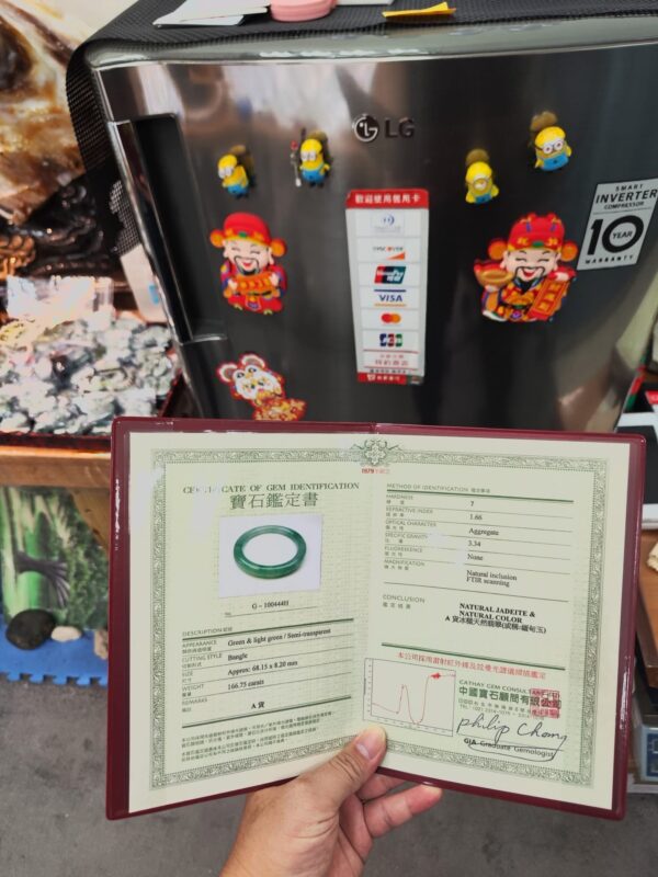 💎特價中・緬甸玉A貨冰種飄陽綠圓骨手鐲💎