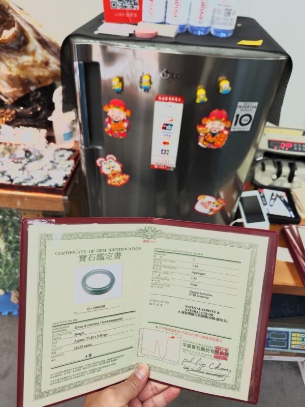 ✨天然緬甸玉A貨 ✨
🔥 放光玻璃種飄花 正圈圓骨手鐲 🔥