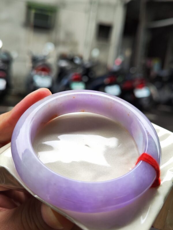 🌸 濃豔粉紫羅蘭正圈寬版厚庄手鐲｜天然緬甸玉A貨 🌸