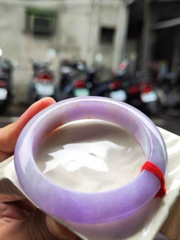 🌸 濃豔粉紫羅蘭正圈寬版厚庄手鐲｜天然緬甸玉A貨 🌸