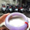 🌸 濃豔粉紫羅蘭正圈寬版厚庄手鐲｜天然緬甸玉A貨 🌸