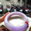 🌸 濃豔粉紫羅蘭正圈寬版厚庄手鐲｜天然緬甸玉A貨 🌸