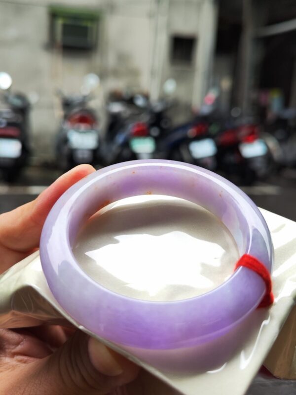 🌸 濃豔粉紫羅蘭正圈寬版厚庄手鐲｜天然緬甸玉A貨 🌸