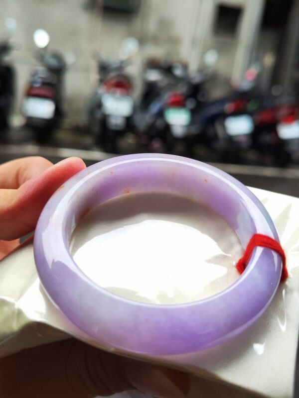 🌸 濃豔粉紫羅蘭正圈寬版厚庄手鐲｜天然緬甸玉A貨 🌸