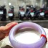 🌸 濃豔粉紫羅蘭正圈寬版厚庄手鐲｜天然緬甸玉A貨 🌸