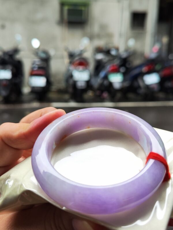 🌸 濃豔粉紫羅蘭正圈寬版厚庄手鐲｜天然緬甸玉A貨 🌸