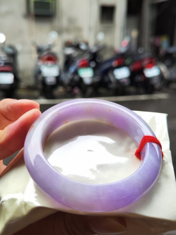 🌸 濃豔粉紫羅蘭正圈寬版厚庄手鐲｜天然緬甸玉A貨 🌸