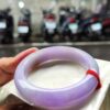 🌸 濃豔粉紫羅蘭正圈寬版厚庄手鐲｜天然緬甸玉A貨 🌸