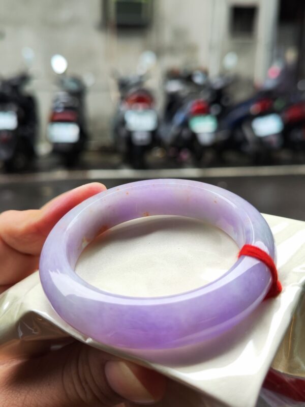 🌸 濃豔粉紫羅蘭正圈寬版厚庄手鐲｜天然緬甸玉A貨 🌸