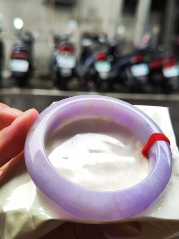 🌸 濃豔粉紫羅蘭正圈寬版厚庄手鐲｜天然緬甸玉A貨 🌸