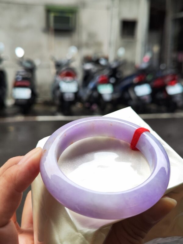 🌸 濃豔粉紫羅蘭正圈寬版厚庄手鐲｜天然緬甸玉A貨 🌸