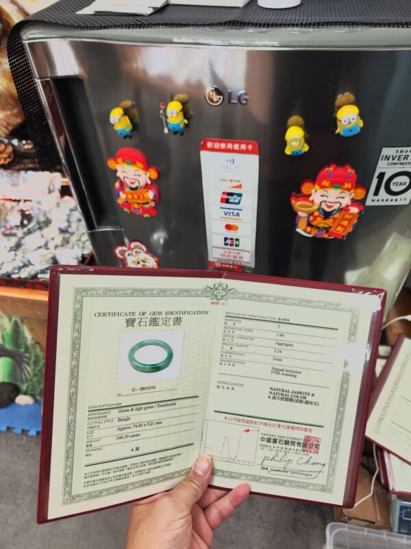 ✨天然緬甸玉A貨 ✨🔥 飄陽綠正圈圓骨手鐲 🔥