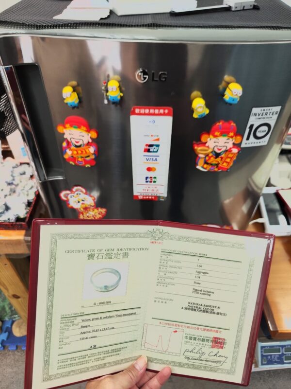 🌈【頂級三彩玻璃種正圈手鐲】🌈