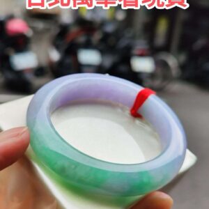 🌸 濃豔紫羅蘭春彩正圈手鐲｜天然緬甸玉A貨 🌸