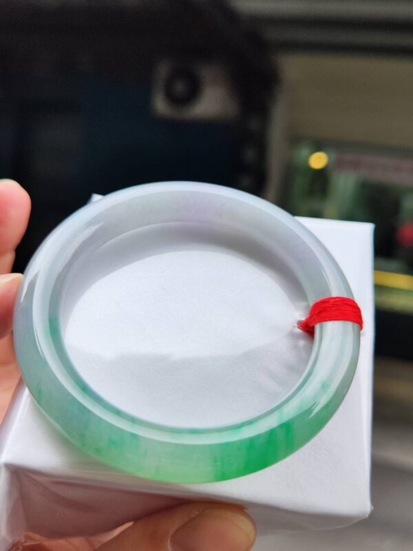 🌸 淡紫羅蘭春彩正圈手鐲｜天然緬甸玉A貨 🌸