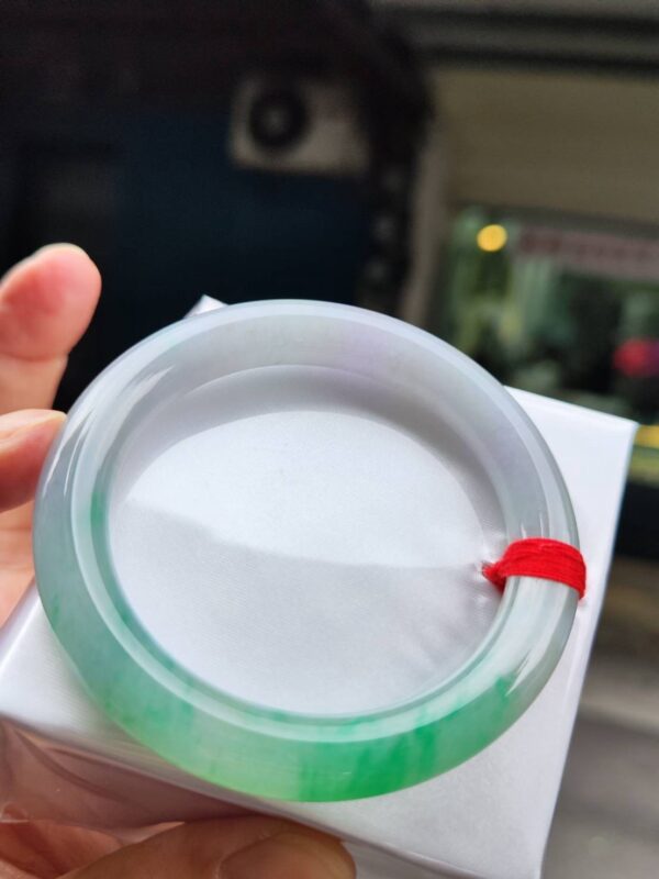 🌸 淡紫羅蘭春彩正圈手鐲｜天然緬甸玉A貨 🌸