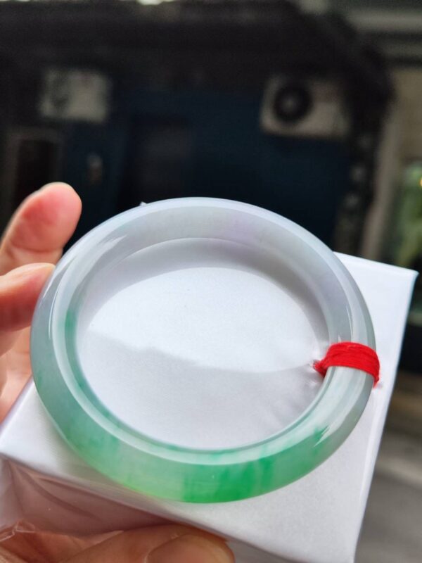 🌸 淡紫羅蘭春彩正圈手鐲｜天然緬甸玉A貨 🌸