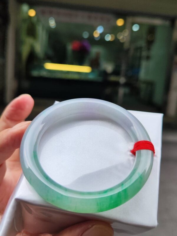 🌸 淡紫羅蘭春彩正圈手鐲｜天然緬甸玉A貨 🌸