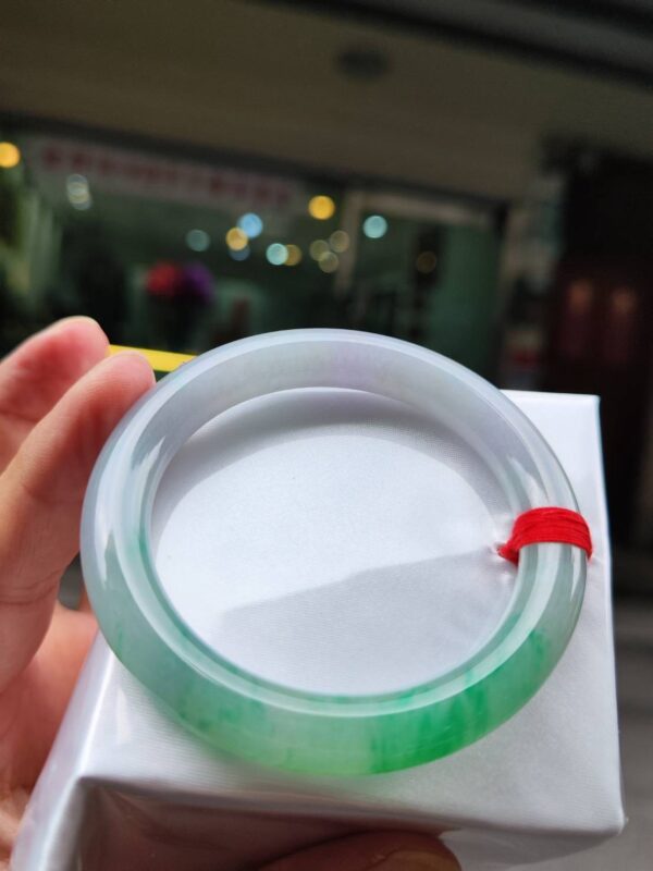 🌸 淡紫羅蘭春彩正圈手鐲｜天然緬甸玉A貨 🌸