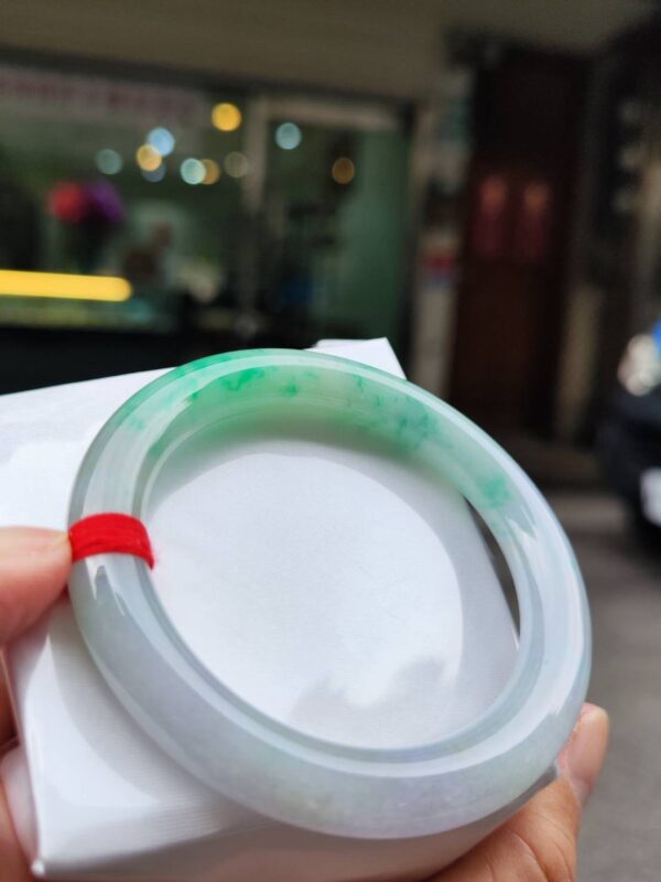 🌸 淡紫羅蘭春彩正圈手鐲｜天然緬甸玉A貨 🌸