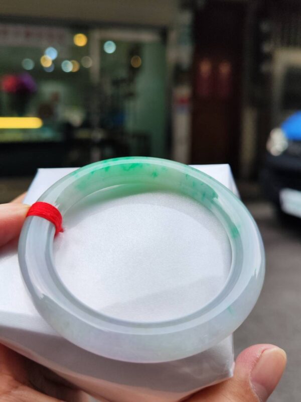 🌸 淡紫羅蘭春彩正圈手鐲｜天然緬甸玉A貨 🌸