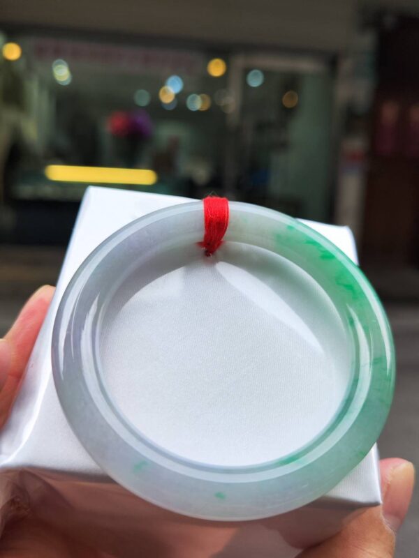 🌸 淡紫羅蘭春彩正圈手鐲｜天然緬甸玉A貨 🌸