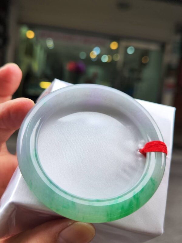 🌸 淡紫羅蘭春彩正圈手鐲｜天然緬甸玉A貨 🌸