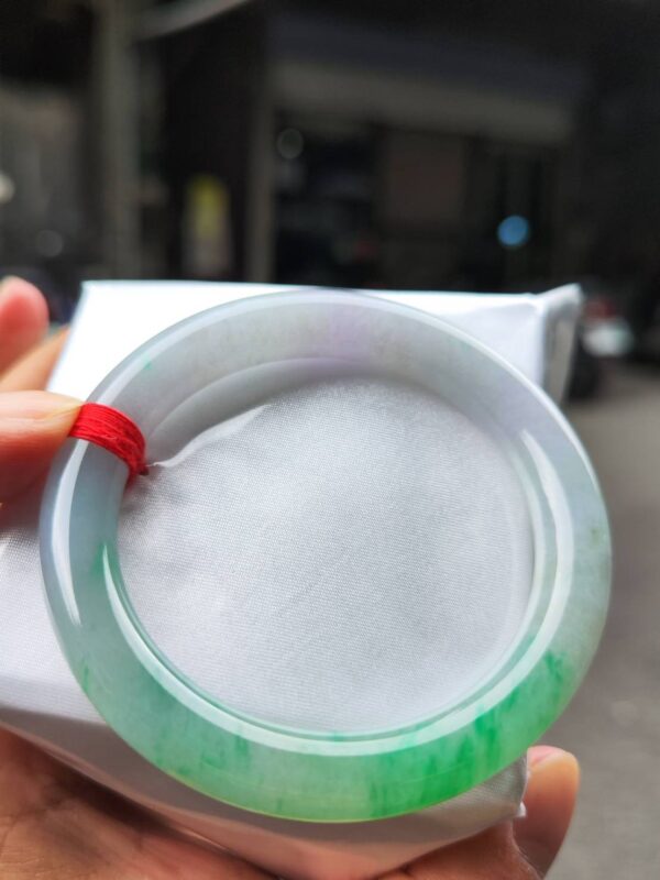 🌸 淡紫羅蘭春彩正圈手鐲｜天然緬甸玉A貨 🌸