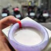 🌸 濃豔粉紫羅蘭滿色正圈手鐲｜天然緬甸玉A貨 🌸