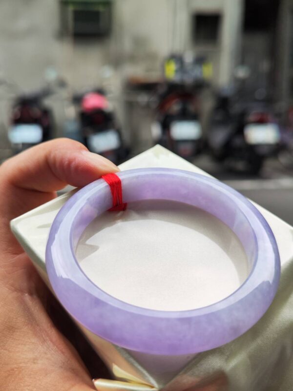 🌸 濃豔粉紫羅蘭滿色正圈手鐲｜天然緬甸玉A貨 🌸