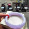 🌸 濃豔粉紫羅蘭滿色正圈手鐲｜天然緬甸玉A貨 🌸