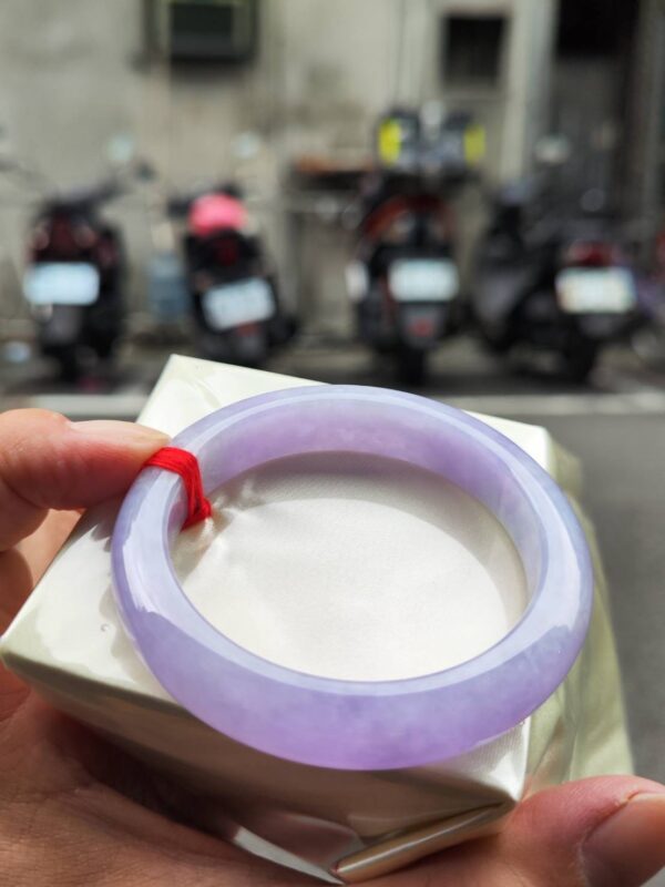 🌸 濃豔粉紫羅蘭滿色正圈手鐲｜天然緬甸玉A貨 🌸