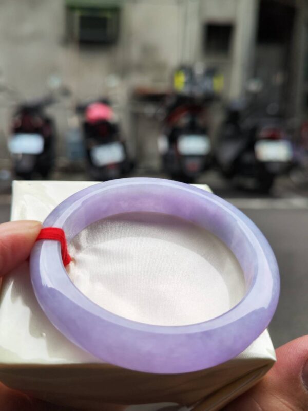 🌸 濃豔粉紫羅蘭滿色正圈手鐲｜天然緬甸玉A貨 🌸