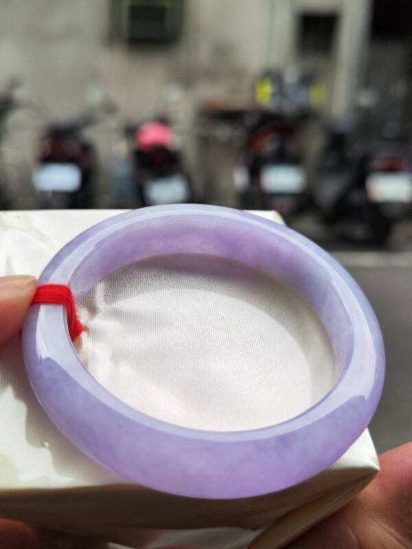 🌸 濃豔粉紫羅蘭滿色正圈手鐲｜天然緬甸玉A貨 🌸