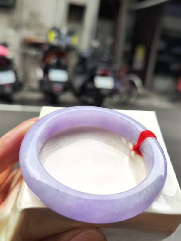 🌸 濃豔粉紫羅蘭滿色正圈手鐲｜天然緬甸玉A貨 🌸