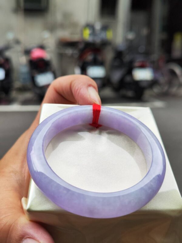 🌸 濃豔粉紫羅蘭滿色正圈手鐲｜天然緬甸玉A貨 🌸