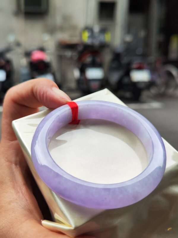 🌸 濃豔粉紫羅蘭滿色正圈手鐲｜天然緬甸玉A貨 🌸