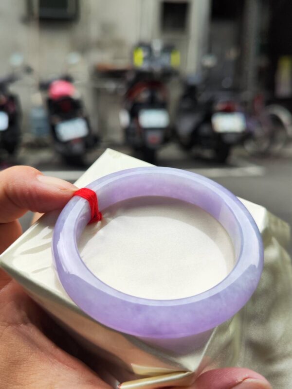 🌸 濃豔粉紫羅蘭滿色正圈手鐲｜天然緬甸玉A貨 🌸