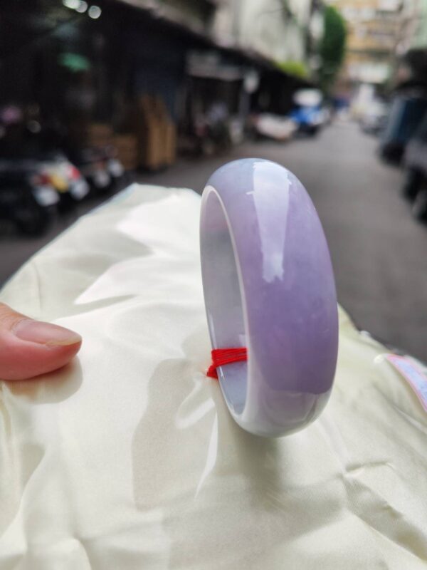 🌸 濃豔粉紫羅蘭寬版正圈手鐲｜天然緬甸玉A貨 🌸