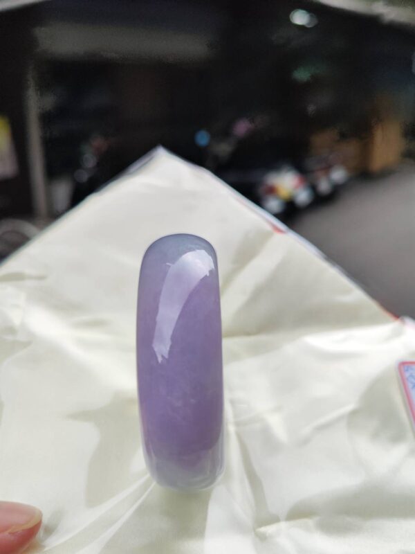 🌸 濃豔粉紫羅蘭寬版正圈手鐲｜天然緬甸玉A貨 🌸