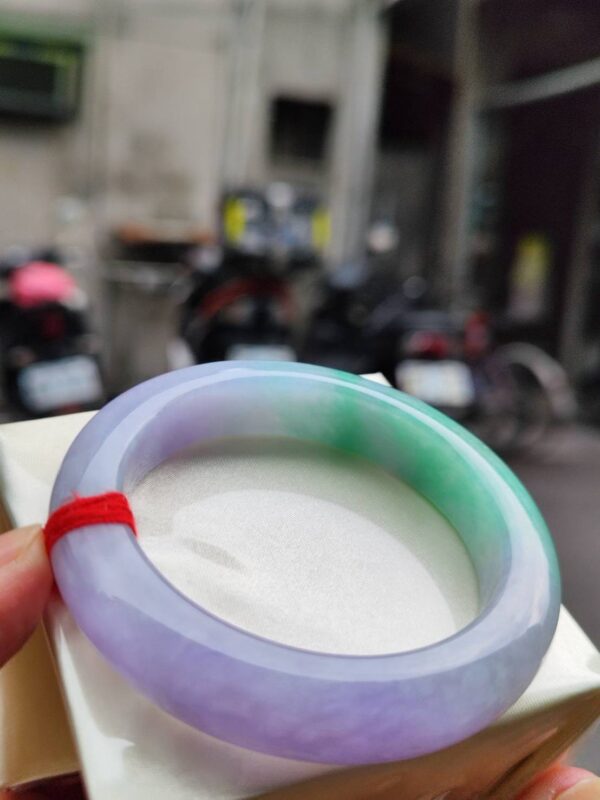 🌸 濃豔紫羅蘭春彩正圈手鐲｜天然緬甸玉A貨 🌸