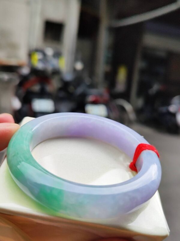 🌸 濃豔紫羅蘭春彩正圈手鐲｜天然緬甸玉A貨 🌸